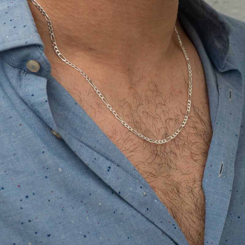 Sterling Silver Figaro Chain Necklace - Timeless Classic Design
