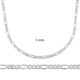 Sterling Silver Figaro Chain - Classic Everyday Link Necklace