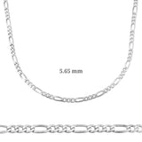 Sterling Silver Figaro Chain Necklace - Classic Style