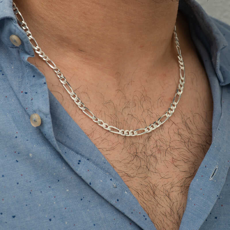 Sterling Silver Figaro Chain Necklace - Classic Style