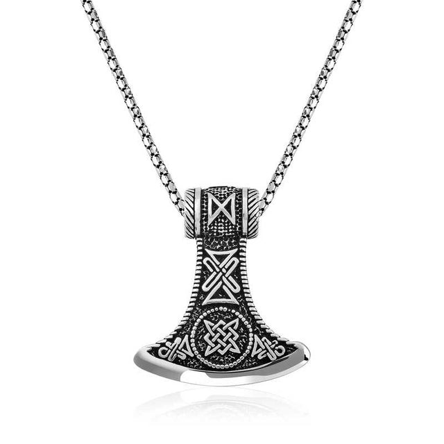 Axe Pendant Necklace - Sterling Silver Norse Mythology Design