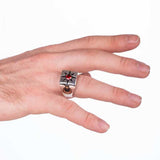 Premium Sterling Silver North Star Mens Signet Ring