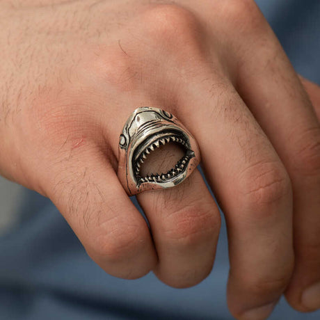 Premium Sterling Silver Shark Ring