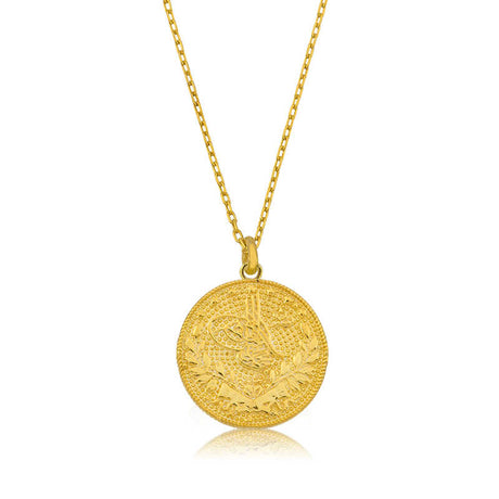 Gold-Plated Silver Necklace - Resat Altin Medallion Pendant