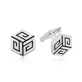 Cufflinks - Sterling Silver Geometric Maze Cube Design