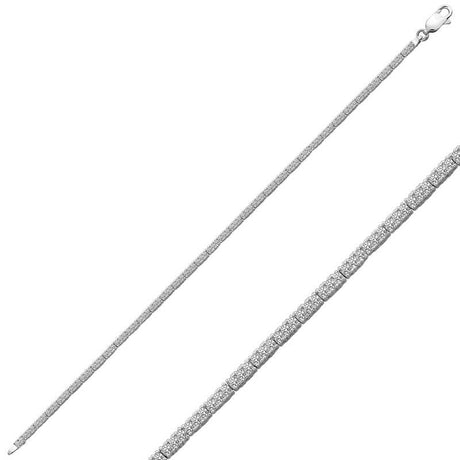 Sterling Silver Tennis Bracelet - Dainty Sparkling Stone Design