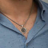Sterling Silver Kitmir Prayer Medallion Necklace