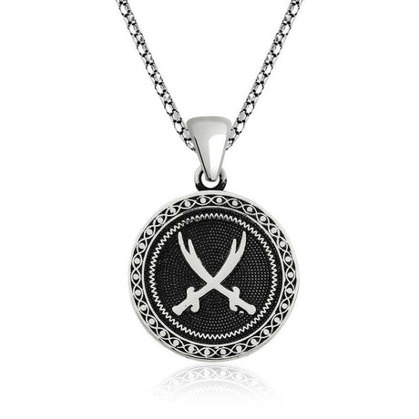 Sterling Silver Zulfiqar Sword Medallion Necklace
