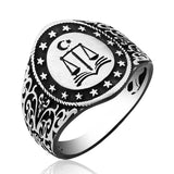 Premium Sterling Silver Justice Scale Men's Ring