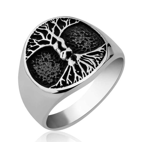 Sterling Silver Tree of Life Men's Ring