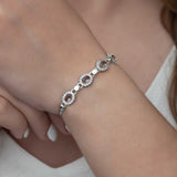 Sterling Silver Zultanite Bracelet - Elegant Oval Halo Gemstone Design