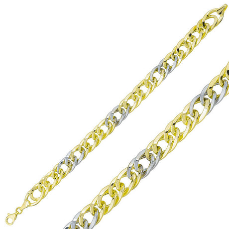 Two-Tone Chain Bracelet - Sterling Silver Gold & Silver Tone