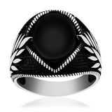 Artisan Crafted Sterling Silver Onyx Men's Ring