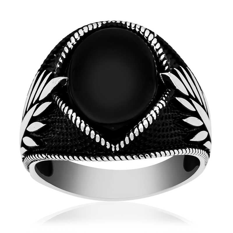 Artisan Crafted Sterling Silver Onyx Men's Ring