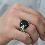 Artisan Crafted Sterling Silver Onyx Men's Ring