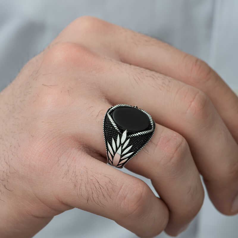 Artisan Crafted Sterling Silver Onyx Men's Ring
