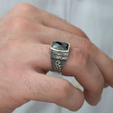 Artisan Silver Black Onyx Men's Statement Ring