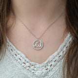 Sterling Silver Allah Calligraphy Pendant Necklace - Sparkling Zirconia