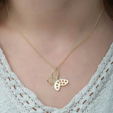 Gold-Tone Butterfly Pendant Necklace - Elegant Cutout Design