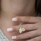 Gold-Tone Butterfly Pendant Necklace - Elegant Cutout Design