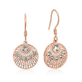 Drop Earrings - Rose Gold Plated Cubic Zirconia Filigree