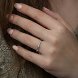 Ring - Sterling Silver Marquise-Set Zirconia Wavy Band