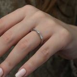 Ring - Sterling Silver Marquise-Set Zirconia Wavy Band