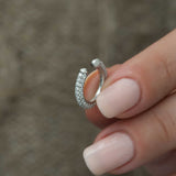 Sterling Silver Pave Hoop Ear Cuff - Sparkling Stones