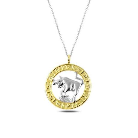 Sterling Silver & Gold-Tone Taurus Zodiac Necklace