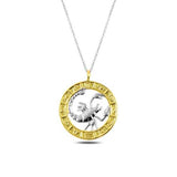 Necklace - Two-Tone Gold & Silver Scorpio Zodiac Medallion