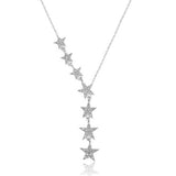 Sterling Silver - Cascading Star Cubic Zirconia Y-Necklace