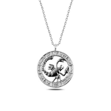 Necklace - Silver-Tone Astrological Scorpio Zodiac Charm Pendant