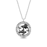 Necklace - Sterling Silver Symbolic Pisces Zodiac Medallion