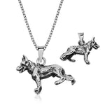 Sterling Silver German Shepherd Dog Pendant Necklace - Detailed Animal Design