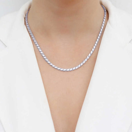 Necklace - Sterling Silver Shimmering Sequined Chain