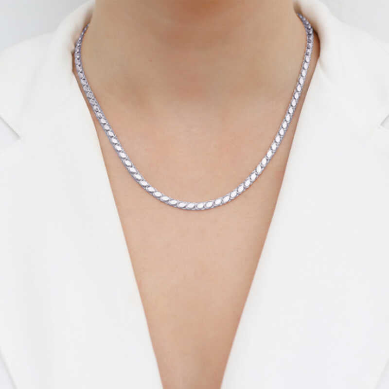 Necklace - Sterling Silver Shimmering Sequined Chain