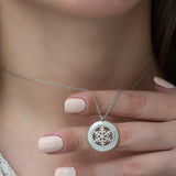 Sterling Silver Snowflake Necklace - Dazzling Crystal Pendant