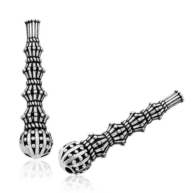 Sterling Silver Tesbih Imame - Tiered Ornate Dotted Leader Bead