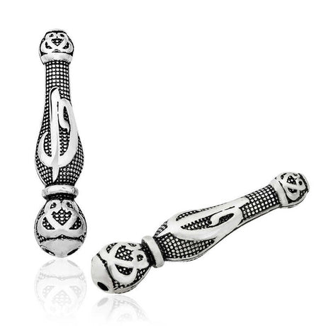 Sterling Silver Tesbih Imame - Oxidized Elif Vav Calligraphy Design
