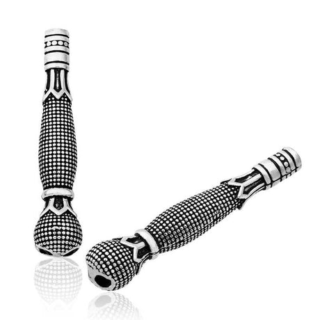 Silver-Tone Tesbih Imame - Intricate Dotted Kayi Tribe Design