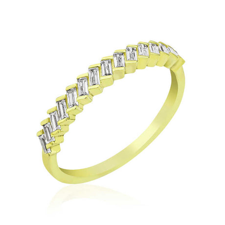 Ring - Gold-Tone Baguette Diamond Simulant Stackable Band