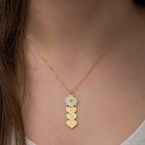 Personalized Daisy & Initial Heart Necklace - Gold-Tone Sentimental Jewelry