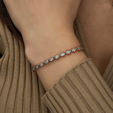 Bracelet - Rose Gold Tone Oval Cut Simulated Diamond Bolo