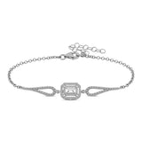Bracelet - Sterling Silver Dazzling Baguette & Pave Design