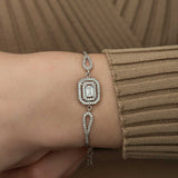 Bracelet - Sterling Silver Dazzling Baguette & Pave Design