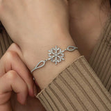 Sterling Silver Snowflake Bracelet - Baguette & Round Cut Stones