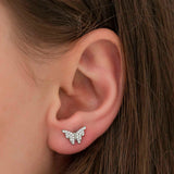 Sterling Silver Dazzling Butterfly Stud Earrings