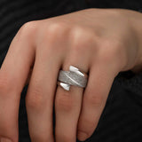 Ring - Sterling Silver Zircon Pave Statement Wrap Design