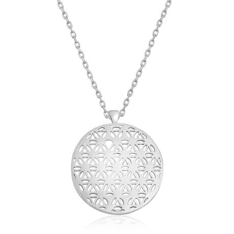 Sterling Silver Necklace - Flower of Life Geometric Pendant