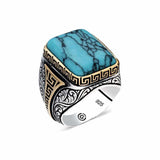 Premium Sterling Silver Turquoise Men's Ring
